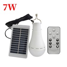 7W Solar Hanging Light Bulb USB Rechargeable Dimmable LED Lamp with Remote
