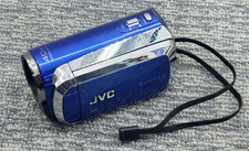 JVC Everio GZ-MS120AU Blue Camcorder 35x Zoom Dual SD Tested - 007345