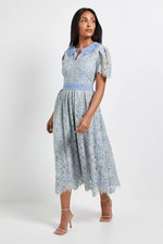Wallis Blue Fit & Flare Dress Womens Occasion Dresses