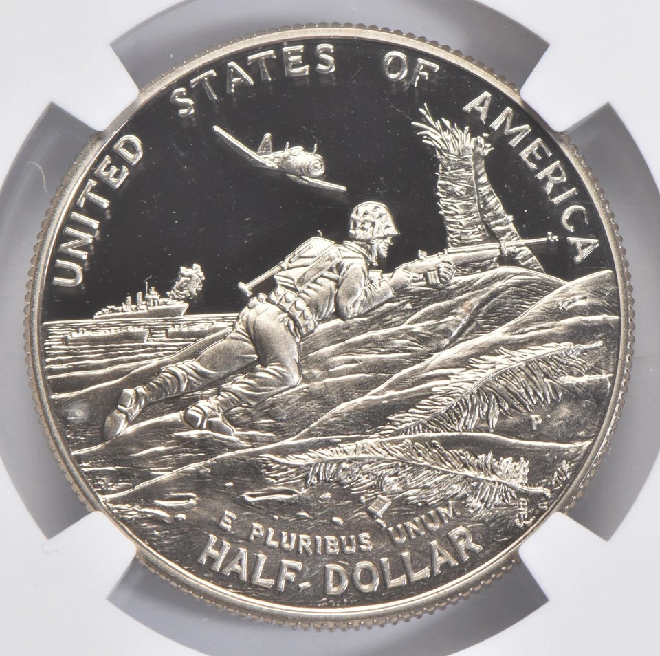 1991-1995-P World War 2 WWII Commemorative Half Dollar PF70 UCAM NGC *7689 - Image 4 of 4