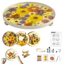 DIY Decorative Tray Craft Kit for Adult - Create Your Own Real Flower Tray wi...