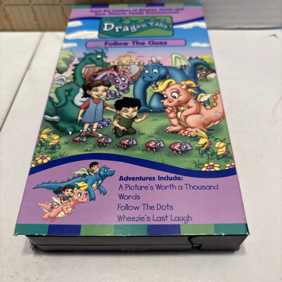 Dragon Tales Follow the Clues VHS 2000 Video Tape PBS Kids Show Workshop VG Cond - Image 2 of 4