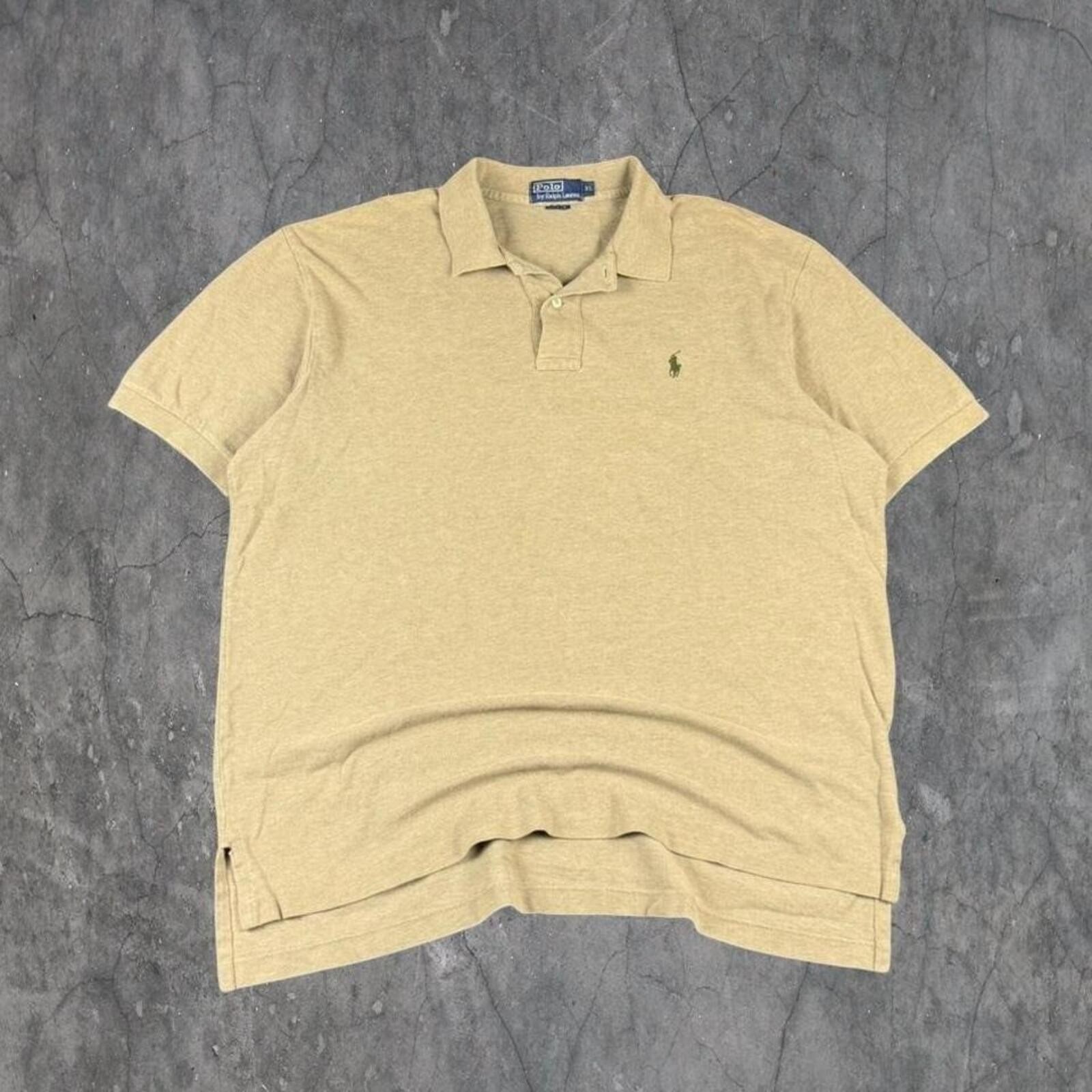 VTG Polo Ralph Lauren Beige Cream Cotton polo shirt Men