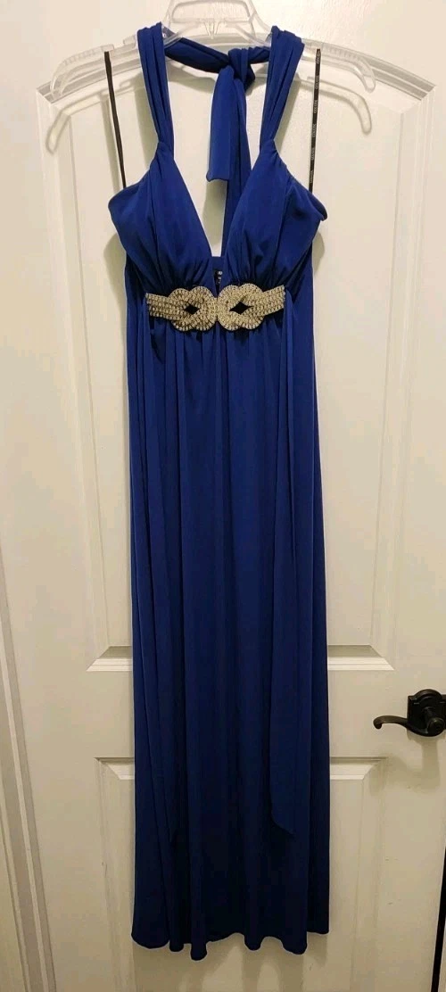 blue dress for baby girl Jovani Juniors Ulla Crystal Tulle Dress Royal Blue Blue / Juniors/Women 2 main image 0