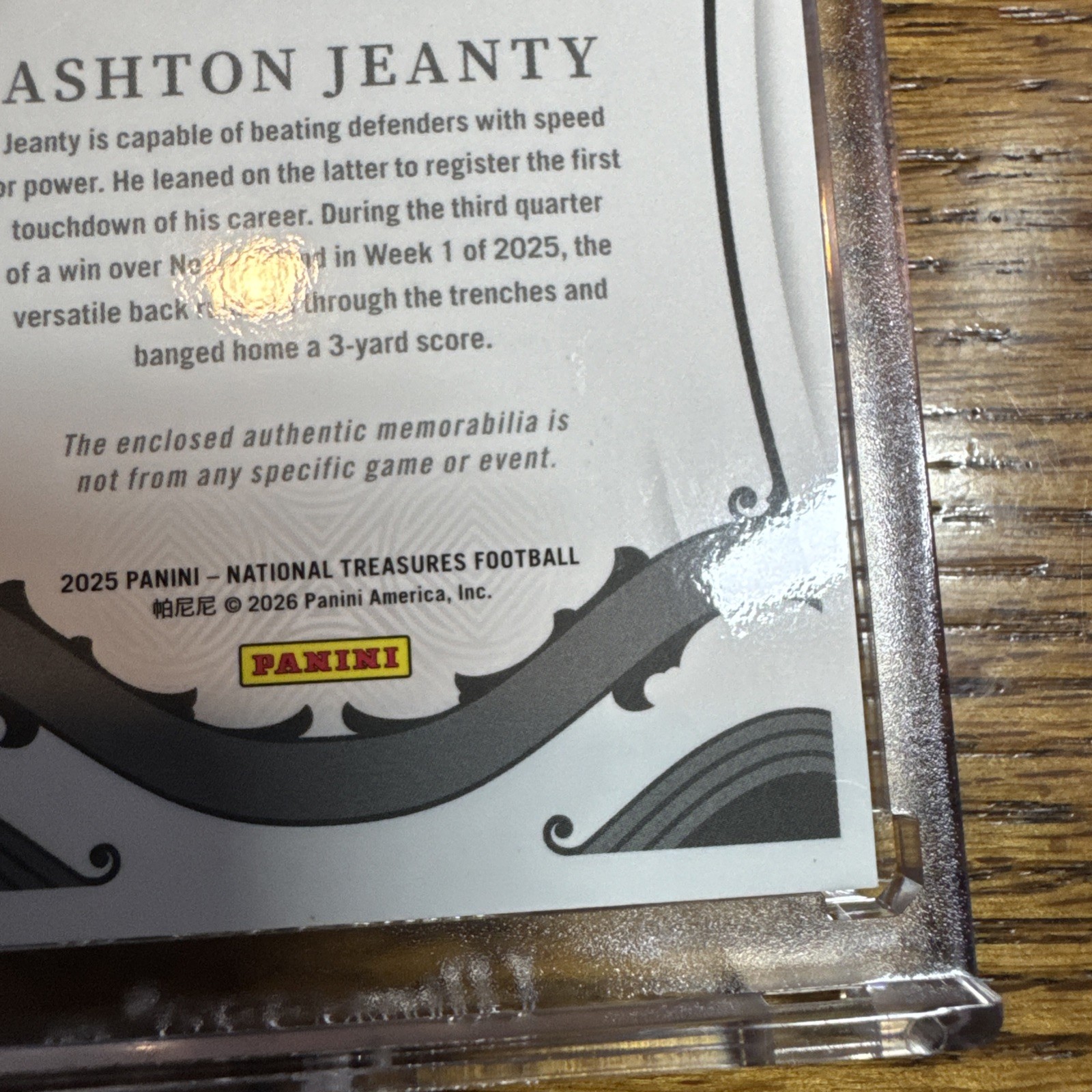 2025 National Treasures Ashton Jeanty Heirlooms Nike Swoosh 1/1 view 21
