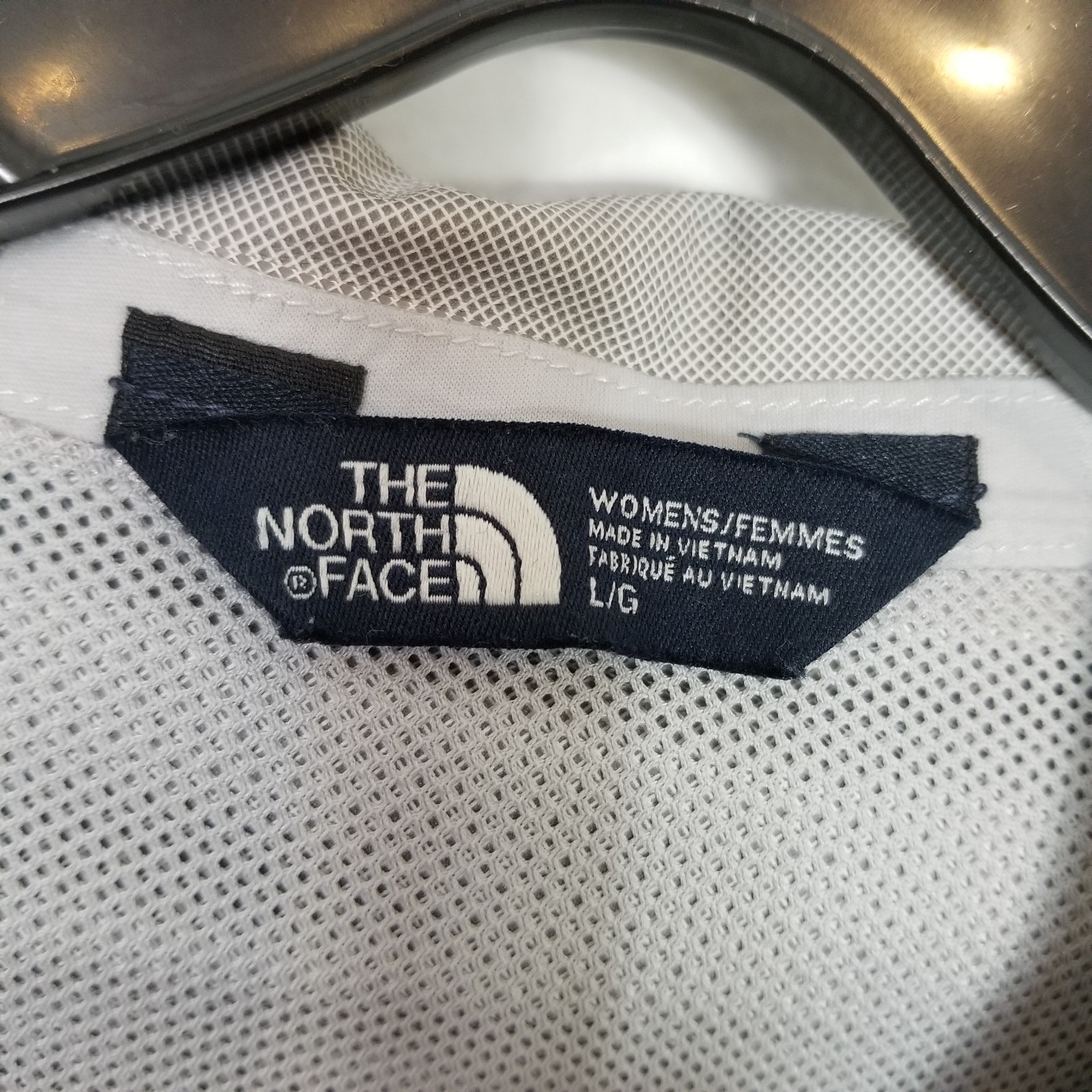 The North Face Women Hooded Lightweight Hooded Jacket Sz L Light Gray Zip Up thumbnail 8