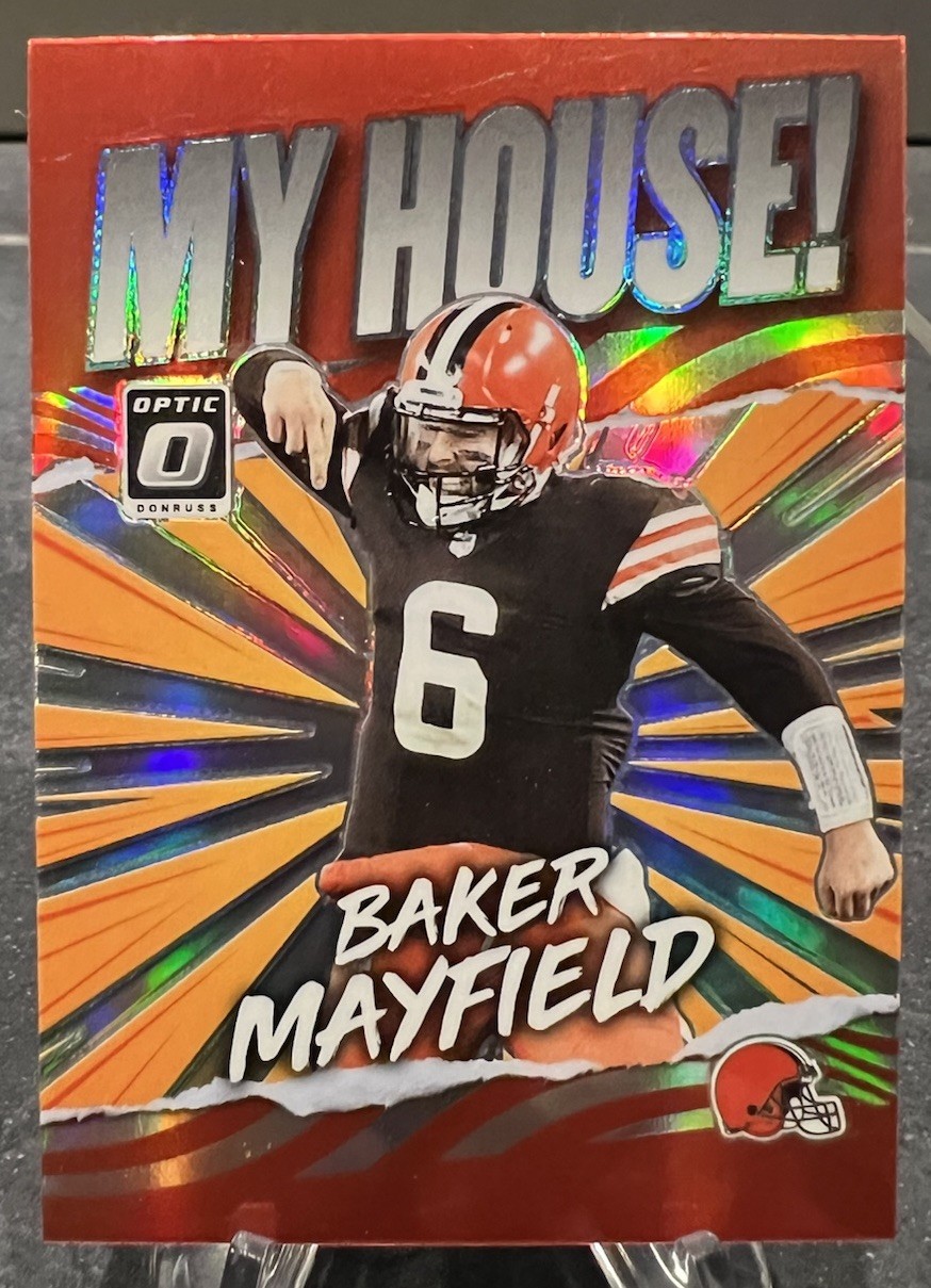 2021 Panini Donruss Optic My House! #MH-10 Baker Mayfield Silver Holo Browns