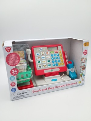 PlayGo 34PCS Deluxe Cash Register Touch & Shop Grocery Checkout Play Set New