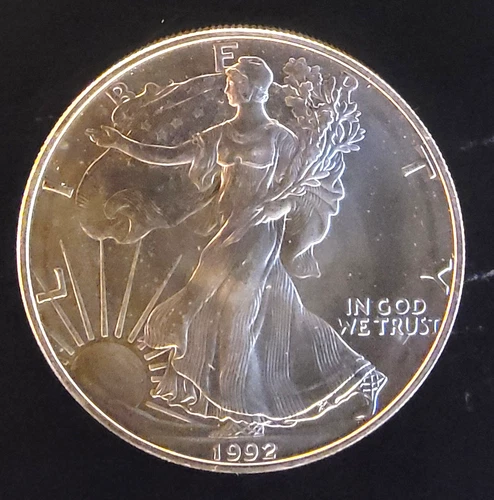 1992 American Eagle Toned Walking Liberty Bullion Vtg-0.999 Silver 1 Oz Coin 3a