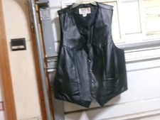 Vintage - USA MADE - PARK V - LEATHER Motorcycle VEST - REAL NICE- SIZE 48