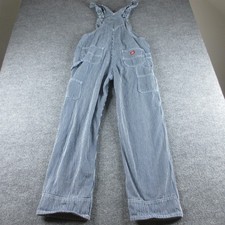 Dickies Bib Overalls Mens S Blue Stripe Denim Cotton Workwear Utility Pockets