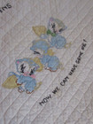 VTG HANDMADE EMBROIDERED 3 LITTLE KITTENS NURSERY RHYME BABY CRIB BLANKET QUILT — photo 7