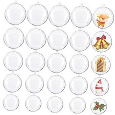 25 Sets Clear Fillable Ornaments Ball in 5 Different 25 pcs 5 sizes