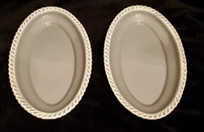 Harker Pottery Light Gray Chesterton Harkerware 2 Oval Dishes 9" X 5 1/4" X 1"