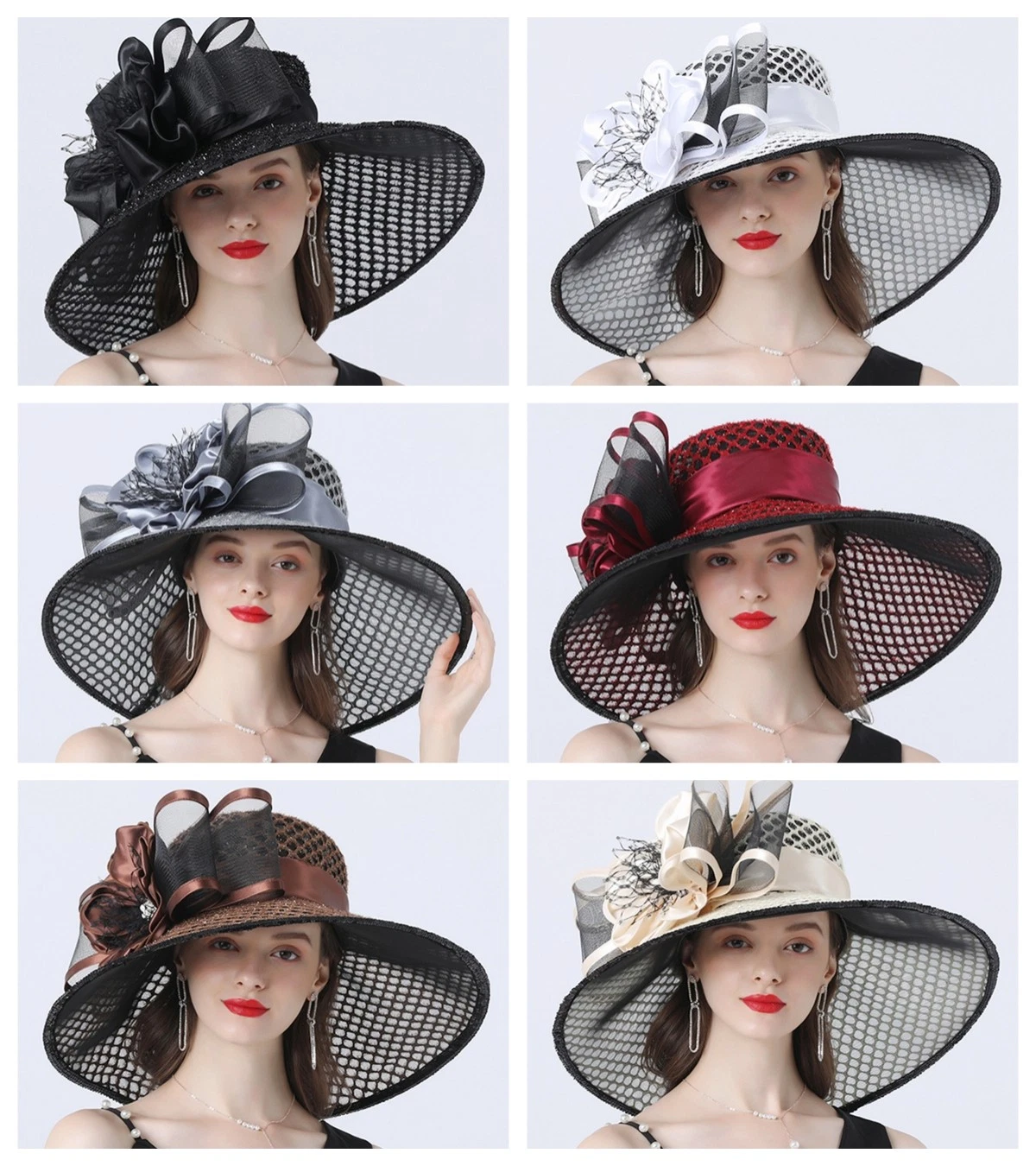 Women's Hat Organza Large Flower Mesh Sun Protection Sun Hat Top Hat Gift