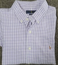 Ralph Lauren Men's Purple Check Classic Fit Button Up Shirt Size XL