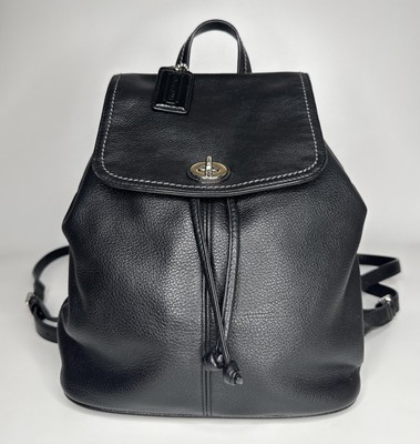 COACH Park Black Pebble Leather Backpack 24385