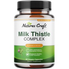 Liver Support Milk Thistle Supplement for Liver Cleanse Detox  Repair 60ct