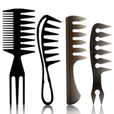 4 Pcs Hair Comb Wide Tooth Styling Comb Double Sided Tail Combs Afro Pick