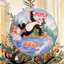 Hamm's Beer Porcelain Christmas Ornament - Double Sided - Waterfall