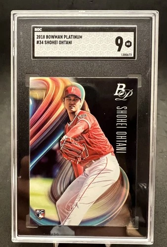 2018 Bowman Platinum Base Shohei Ohtani #34 Pitching With Glove Rookie SGC 9