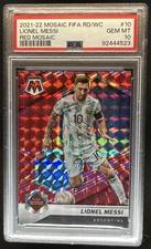 2021 Panini Mosaic Road to FIFA World Cup Lionel Messi Mosaic Red #10 PSA 10