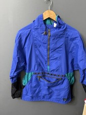 Vtg 90s LL Bean Nylon 1/2 Zip Anorak Hoodie Windbreaker Jacket Size S -USA