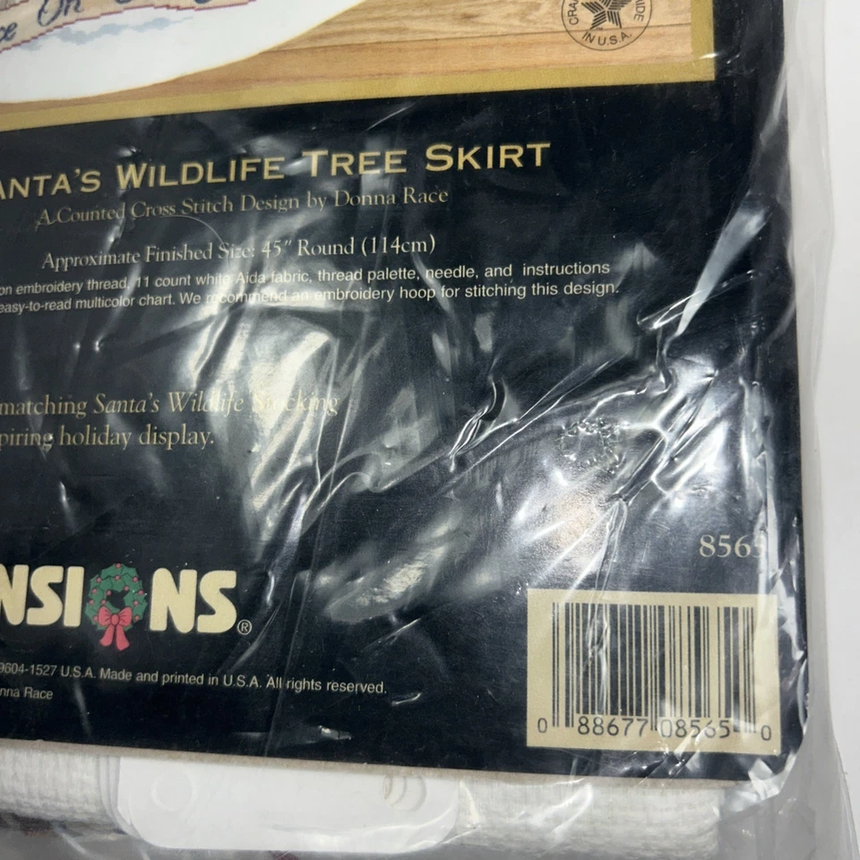 Gold Collection Dimensions Cross Stitch Kit Tree Skirt Santa’s Wildlife SEALED - Image 4 of 4