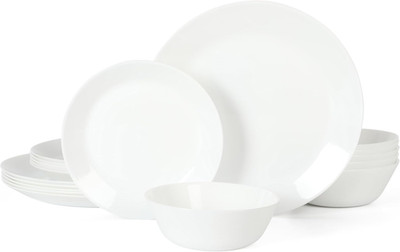 Opalton 18-Piece Dinnerware Set   Chip and Break Resistant Opal Glass Plates and