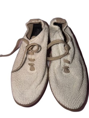 Arcopedico LS Knit Lace Up Comfort Sneakers White Beige Size 39 / 8