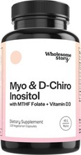 Myo Inositol  D Chiro Capsules 120 Count Pack MTHF Folate