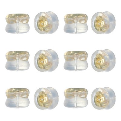 12pcs Earring Backs, Silicone Clear Earring Backs Replacement Kit, Golden
