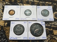 British Virgin Islands 1973 Impaired (Hazy) Partial Set of Proof Coins