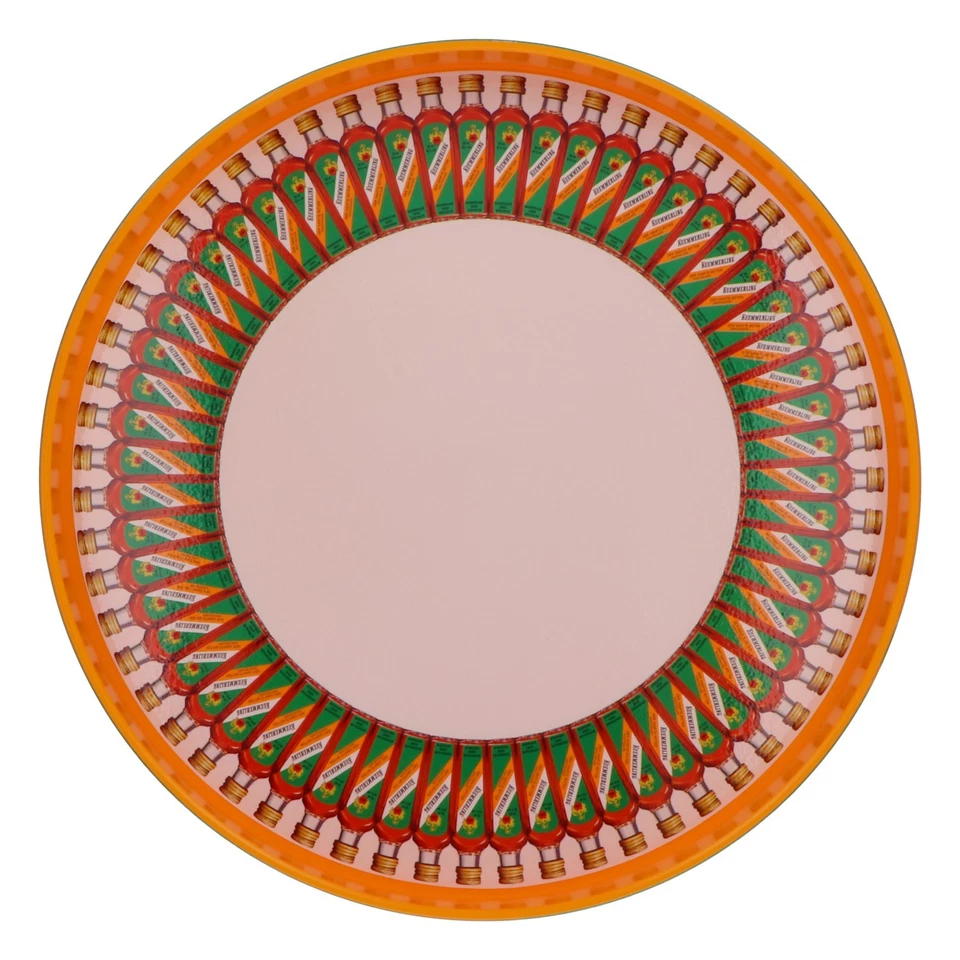 Kümmerling Likör Tablett Flaschenkreis Orange hoher Rand 32cm Durchmesser - Bild 3 von 4