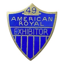 1949 American Royal Exhibitor Livestock Horse Show Rodeo BBQ Lapel Pin Screw On