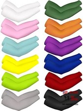 12 Pairs Unisex UV Protection Sleeves Long Arm Cooling Cover Sleeves