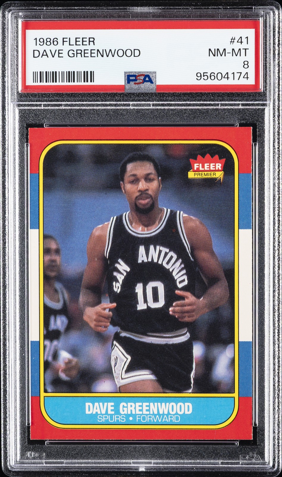 1986 FLEER #41 DAVE GREENWOOD PSA 8