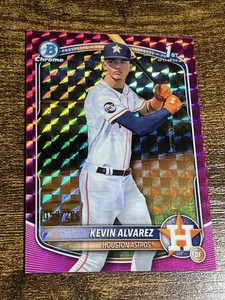 KEVIN ALVAREZ 2025 Bowman Chrome #BCP-227 1st Fuchsia Geometric Refractor /299