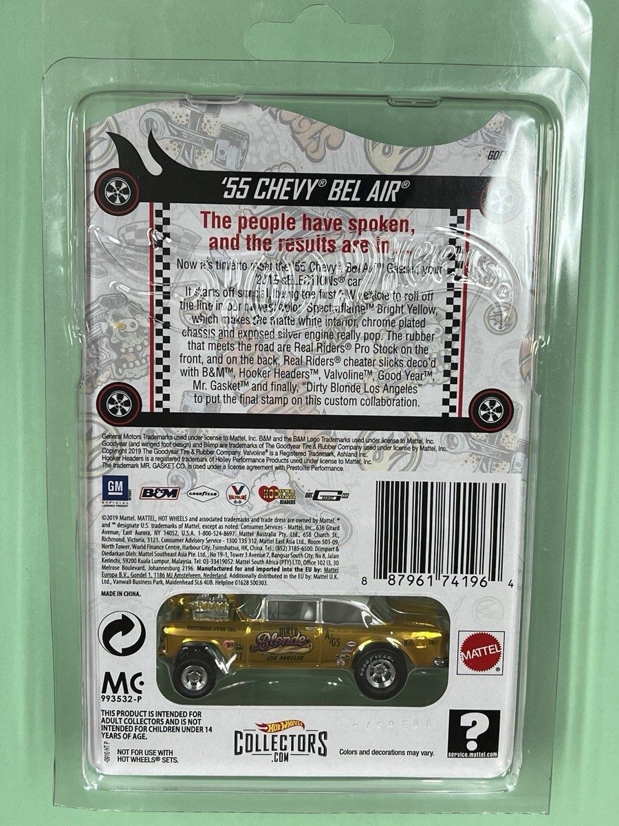 Hot Wheels RLC '55 Chevy Bel Air Gasser Dirty Blonde YELLOW GOLD