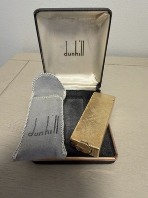 Vintage Dunhill Rollagas Gold-Plated Lighter - With Original Box & Pouch