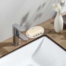 Shower Soap Dish Self-draining Silicone Soap Holder for Bathroom Kitchen Clear