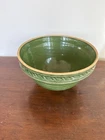 1930s McCoy Yellowware Green Glazed  Pottery Bowl Perfect