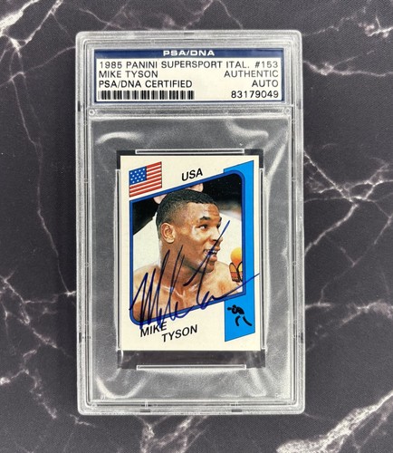 1985 1986 Panini Supersport Italian Mike Tyson Signed Rookie PSA READ