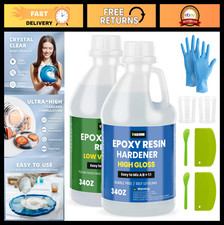 68oz Clear Epoxy Resin Kit - No Bubbles, Non-Yellowing, DIY Coating  Casting