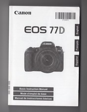 Canon EOS 77D Genuine Camera Instruction Manual In English / French / Spanish