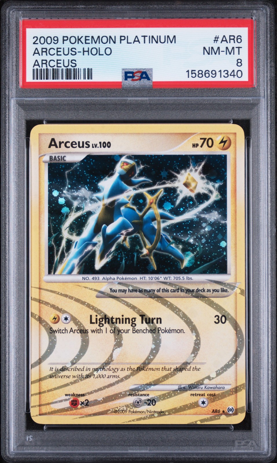 2009 POKEMON PLATINUM ARCEUS #AR6 ARCEUS-HOLO PSA 8