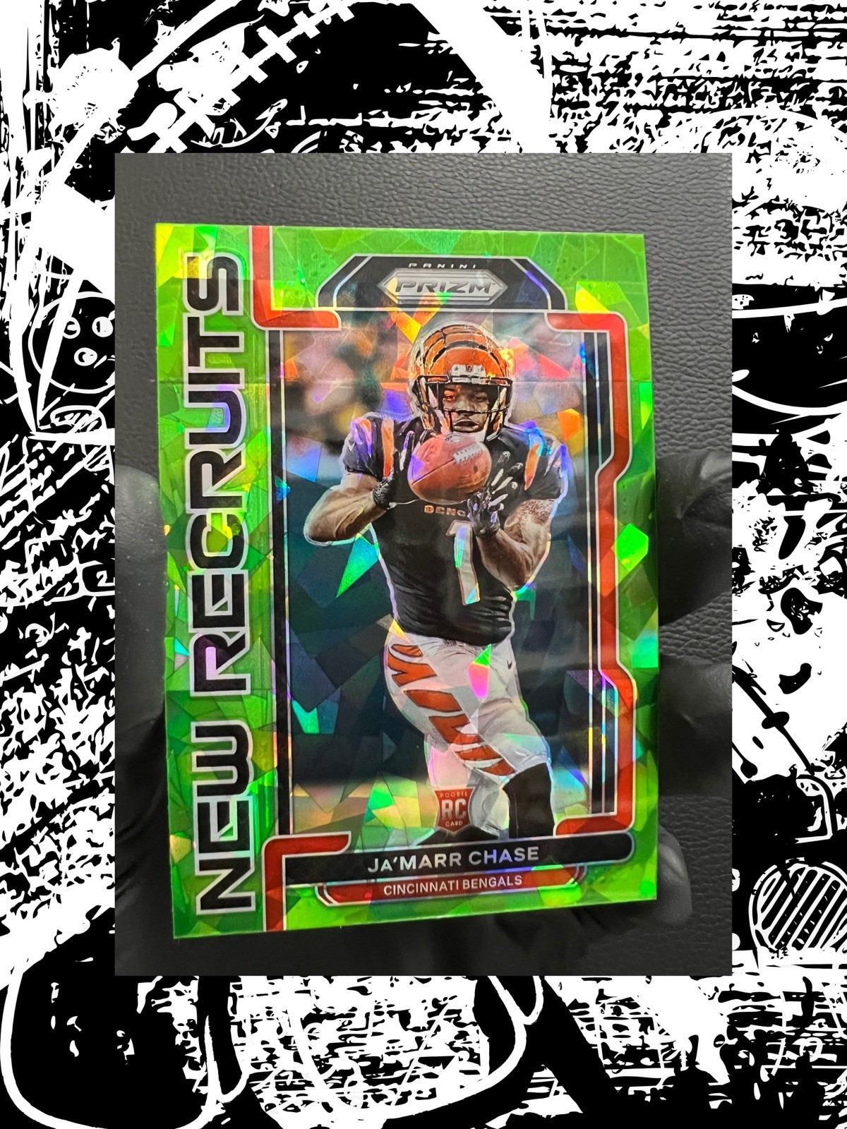 2021 Panini Prizm - Ja'Marr Chase - Rookie New Recruits Green Ice Prizm