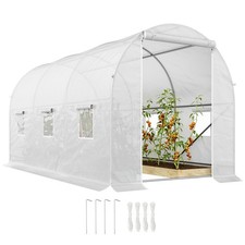 Outsunny Serre tunnel de jardin 350x200x200cm Blanc