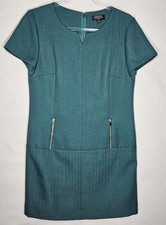 Tahari Arthur S. Levine Women's Petite Green Sheath Zip Dress Size 6P Holiday