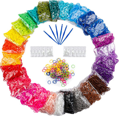 12730+ Loom Rubber Bands Refill Kit in 26 Color with 500 Clips,6 Hooks, Premium 